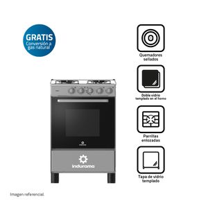 Cocina Indurama Vernet 24" Gris 4 Hornillas