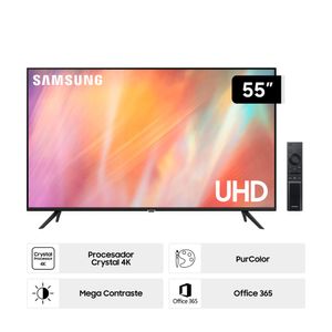 Televisor Smart UHD 4K Samsung 55 pulgadas Led UN55AU7090GXPE (2021)