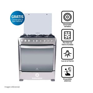 Cocina Gas Indurama PARMA ZAFIRO 30" Croma 6 Hornillas