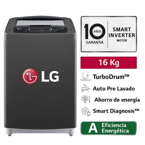 Lavadora Automática LG WT16BPB 16KG Negro Claro