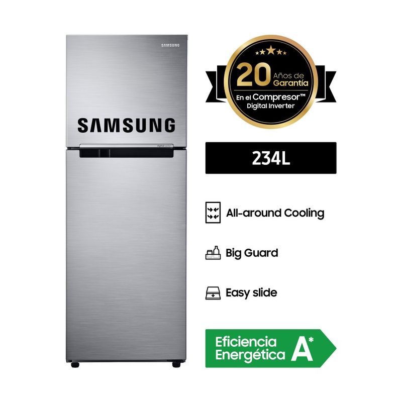 Refrigeradora-Samsung-234L-RT22FARADS8-Plata