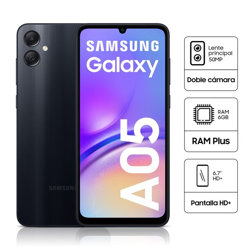 Celular-4G-Samsung-A05-64GB-4GB-50MP-Negro