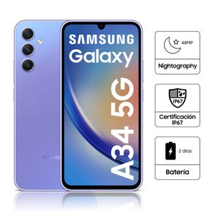 Celular 5G Samsung Galaxy A34 8GB 256GB 48mp Light Violet