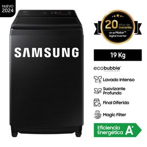 Lavadora Automática Samsung WA19CG6441BVPE 19K Negro