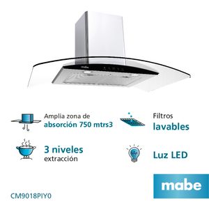 Campana de Pared Mabe 90cm 3 Velocidades CM9018PIY0 Inox