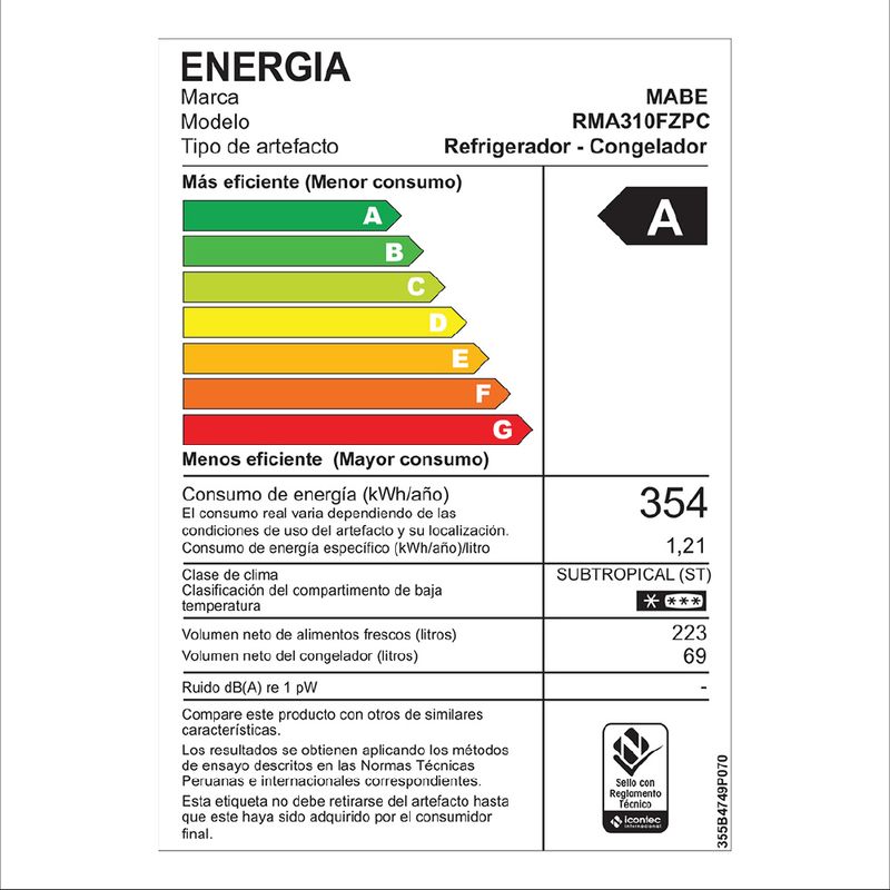 Refrigeradora-Mabe-292L-RMA310FZPC-Black-Steel