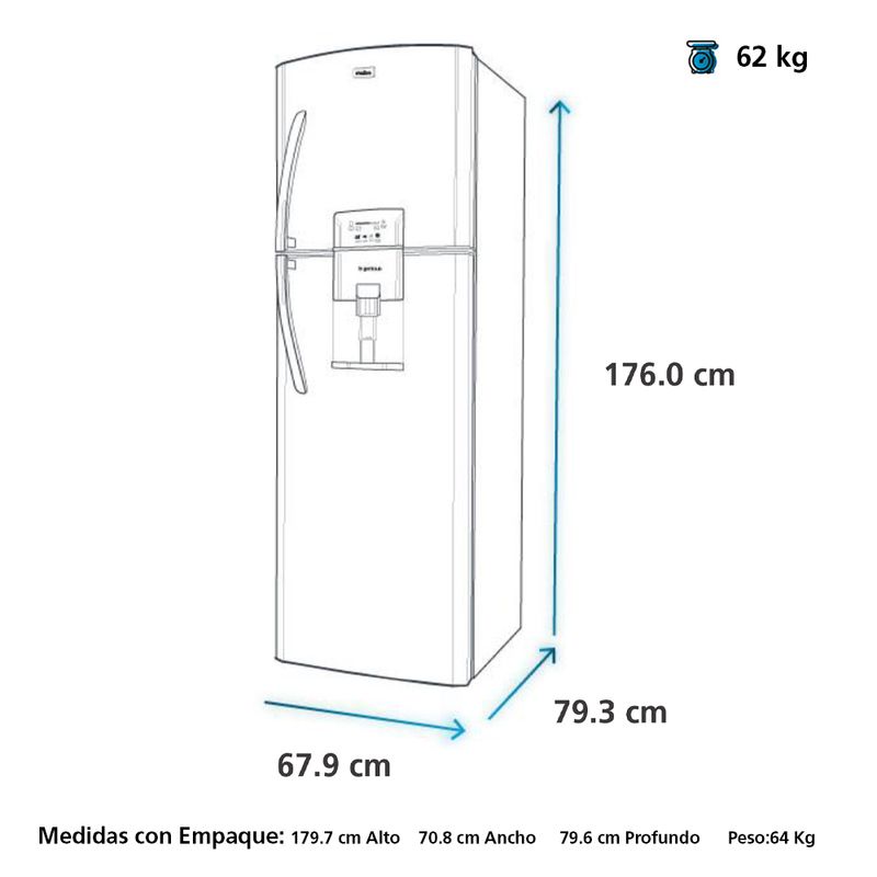 Refrigeradora-Mabe-391L-RMP410FZPC-Black-Steel