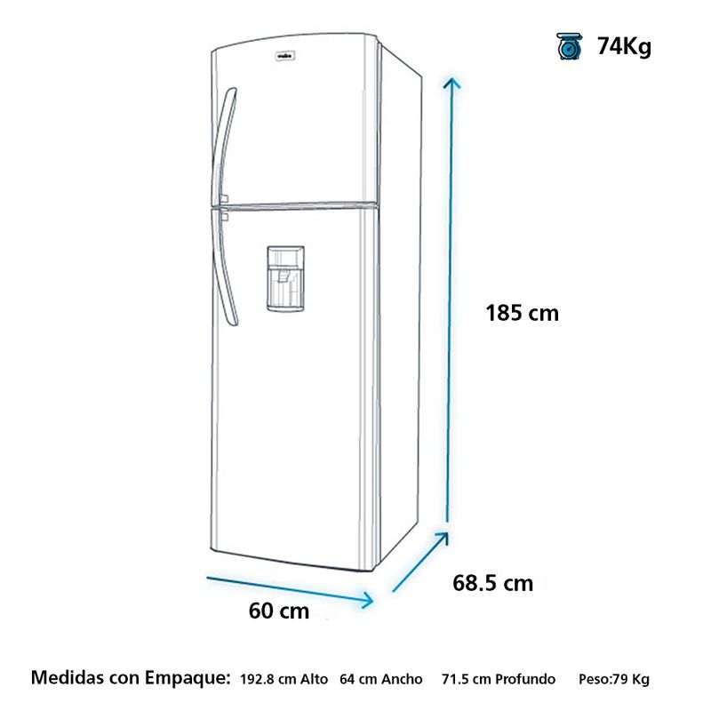 Refrigeradora-Mabe-317L-RMB315PTPRO0-Inox