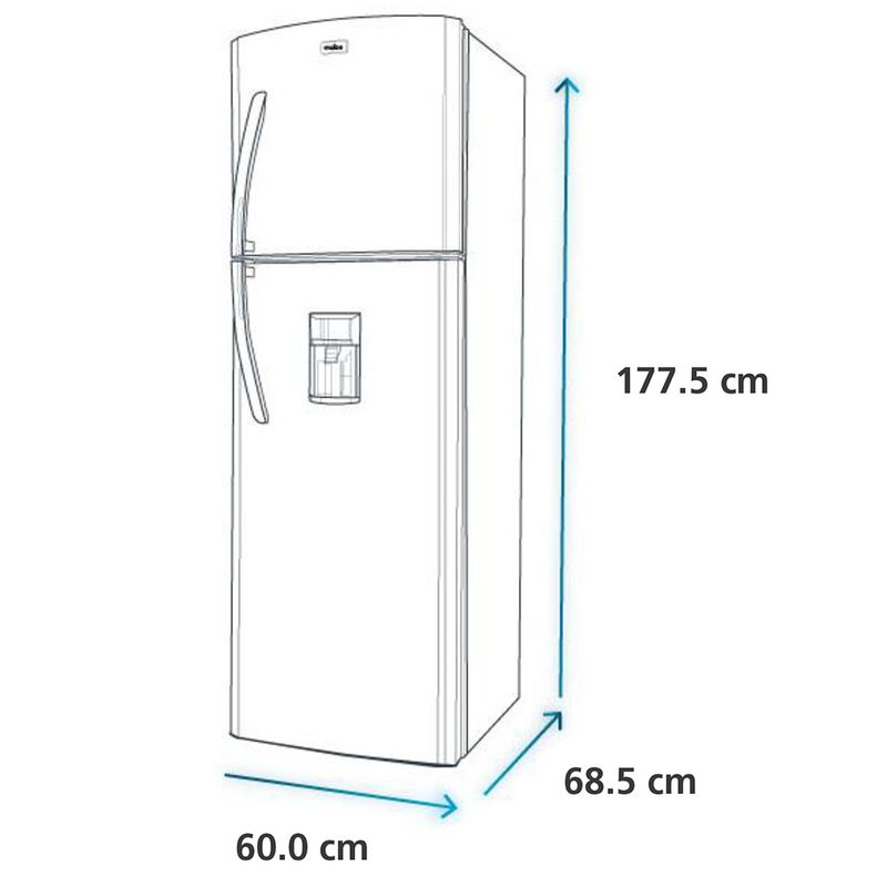 Refrigeradora-Mabe-RMA305FWPC-292L-Grafito