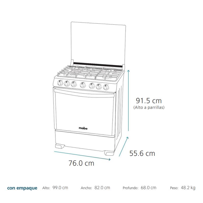 Cocina-a-Gas-Mabe-CMP7630FX0-Inox