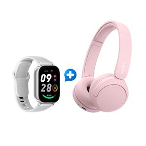 Audífonos Bluetooth Sony WH-CH520 Rosa + Redmi Watch 5 Active Matte Silver