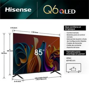 Televisor Smart UHD 4K Hisense 85 pulgadas QLED 85Q6N Google