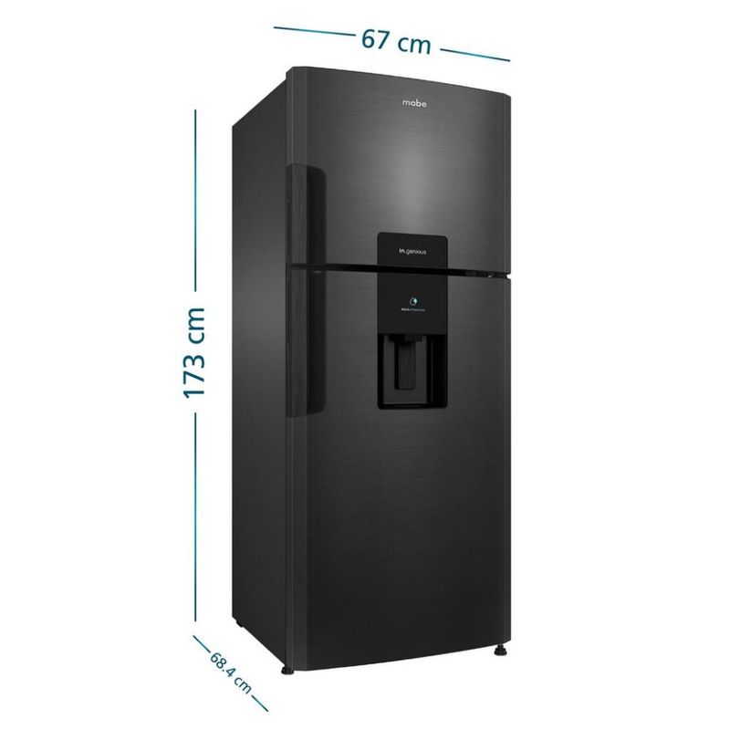 Refrigeradora-No-Frost-Mabe-382L-RMP415YPC-S-D-Black-Steel