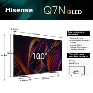 Televisor Smart UHD 4K 100 pulgadas Hisense QLED 100Q7N 2024