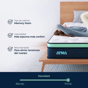 Colchón Atma One 2 Plazas 3 Capas de Espuma 20 cm