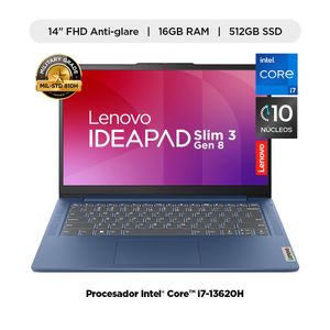 Laptop Lenovo 83EL003VLM IdeaPad Slim 3 14" Core i7-13 16GB 512GB W11