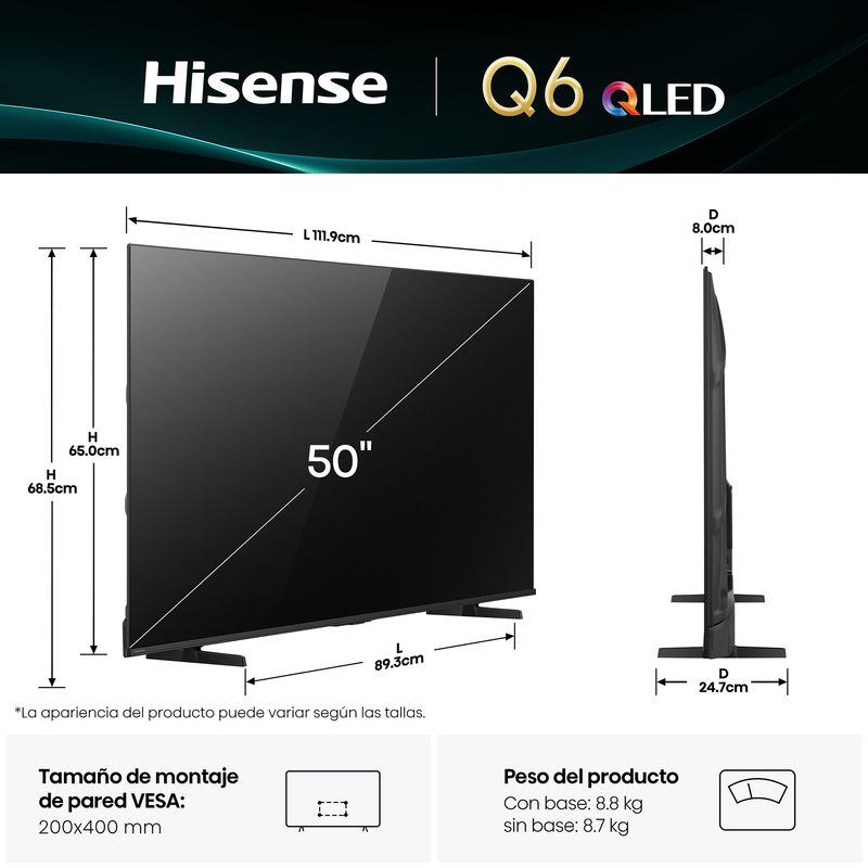 Televisor-Smart-UHD-4K-50-Pulgadas-Hisense-QLED-50Q6QV-2025