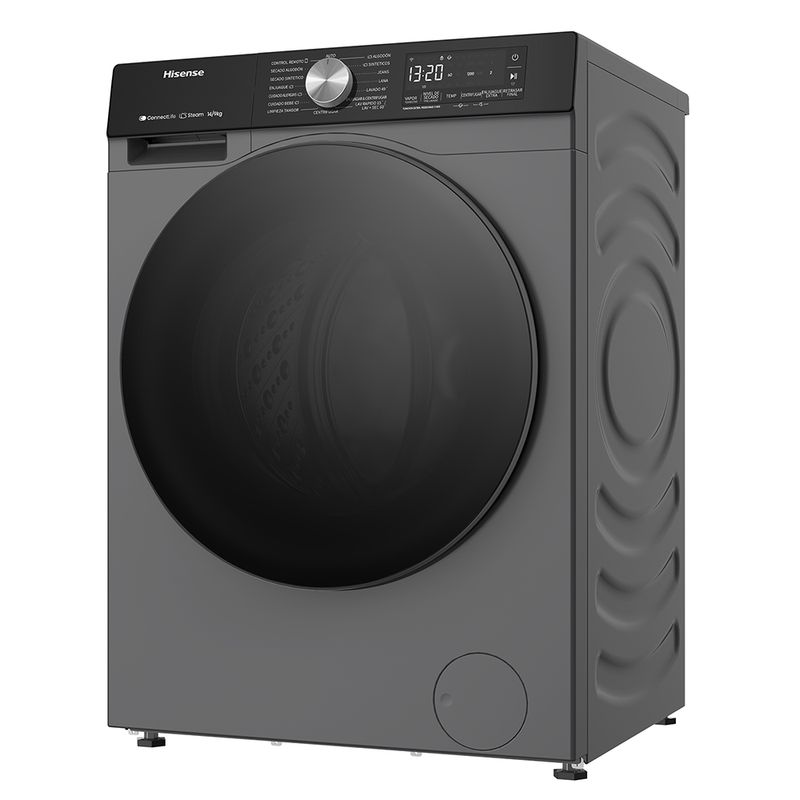 Lavaseca-Hisense-WD3S1443BT-14 kg-9 kg-Gris-Oscuro
