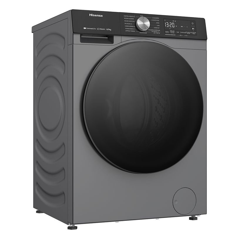 Lavaseca-Hisense-WD3S1443BT-14 kg-9 kg-Gris-Oscuro
