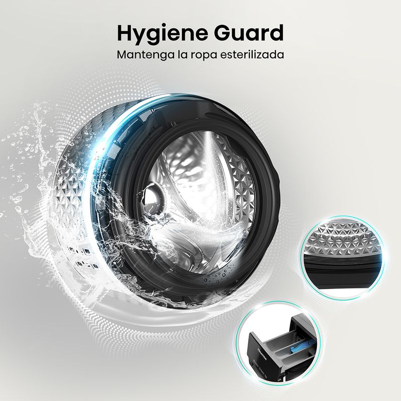 Lavaseca-Hisense-WD3S1443BT-14 kg-9 kg-Gris-Oscuro