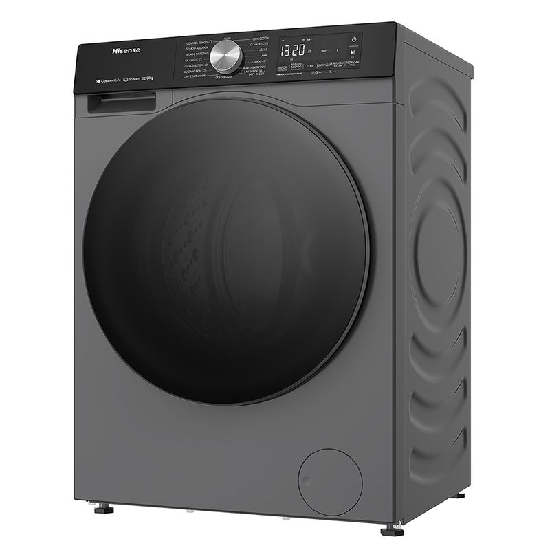 Lavaseca-Hisense-WD3S1243BT-12 kg-8 kg-Gris-Oscuro