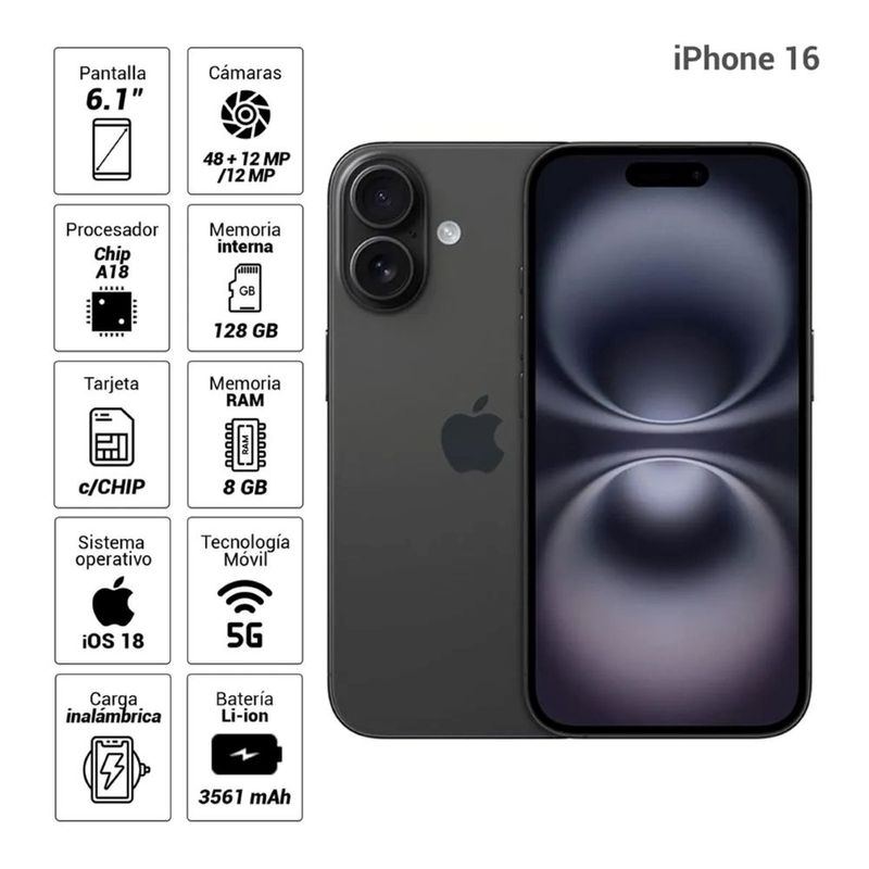 Celular-Apple-iPhone-16-MYE73BE-A-128GB-Black