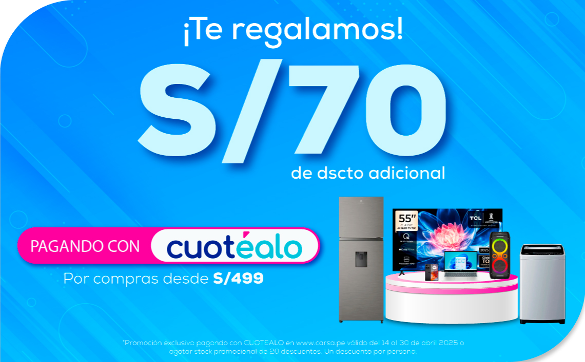 S/70 de regalo con CUOTEALO BCP